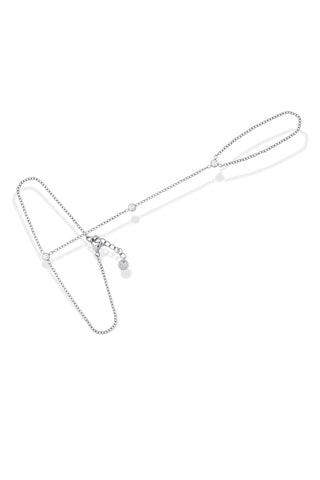 Platinum Titanium Gemstone Hand Chain