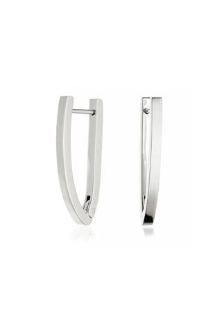 Platinum Titanium Oval Hoop Earrings