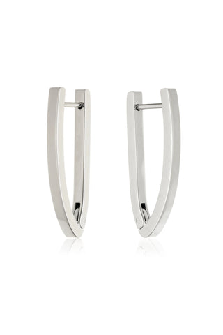 Platinum Titanium Oval Hoop Earrings