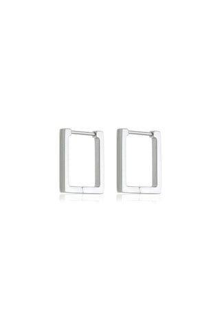 Ella Platinum Titanium Square Hoop Earrings