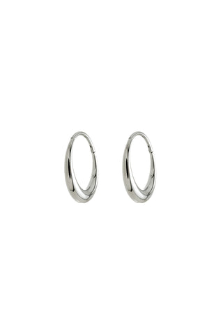 Luna Platinum Titanium Dome Hoop Earrings