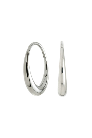 Luna Platinum Titanium Dome Hoop Earrings