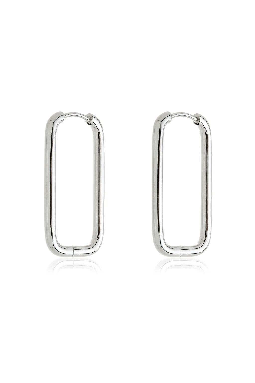 Platinum Titanium Rectangle Hoop Earrings | Hypoallergenic Earrings ...