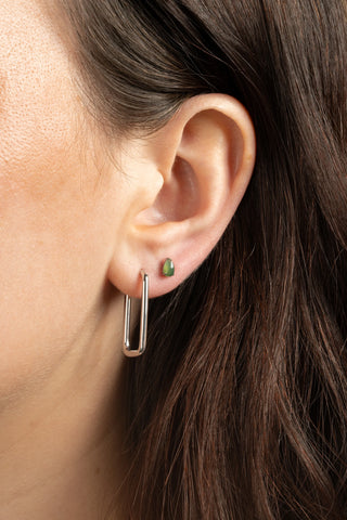 Platinum Titanium Rectangle Hoop Earrings