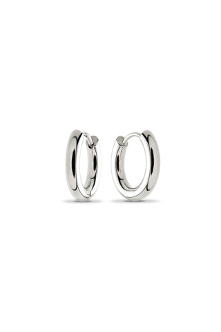 Platinum Titanium Classic Plain Hoop Earrings