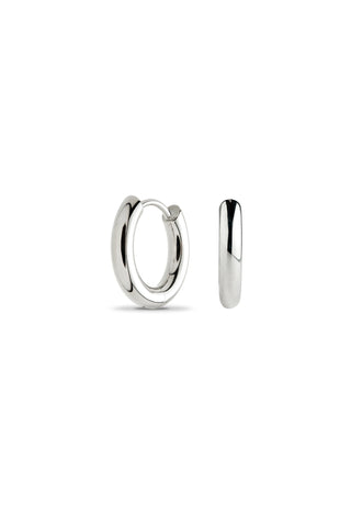 Platinum Titanium Classic Plain Hoop Earrings