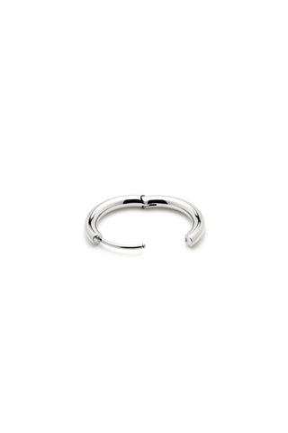 Platinum Titanium Classic Plain Hoop Earrings