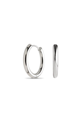 Platinum Titanium Classic Plain Hoop Earrings