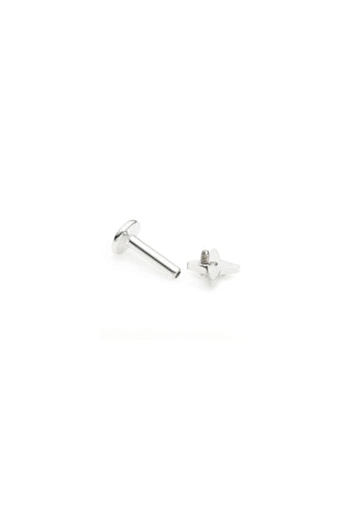 Platinum Titanium Jewelled Star Flat Back Stud Earring