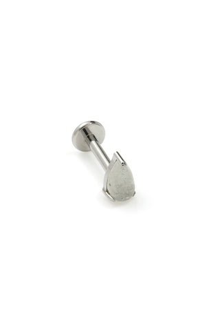 Titanium Threadless Labradorite Tear Drop Flat Back Stud