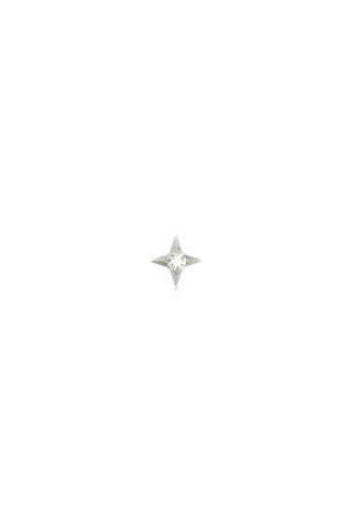 Titanium Jewelled Star Flat Back Stud Earring