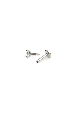 Titanium Jewelled Flat Back Stud Earring