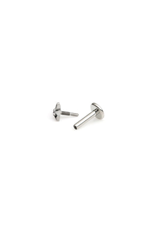 Titanium Jewelled Double Star Flat Back Stud Earring