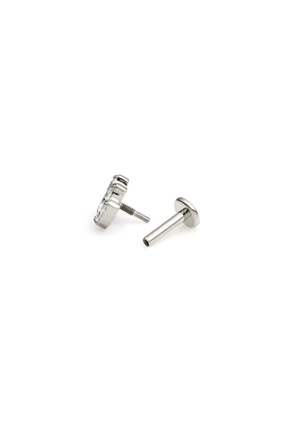Titanium Triple Marquise Fan Jewelled Flat Back Stud Earring