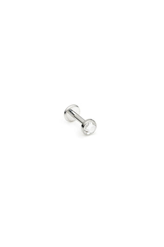 Titanium Jewelled Disc Flat Back Stud Earring