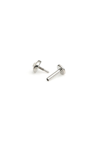 Titanium Jewelled Disc Flat Back Stud Earring