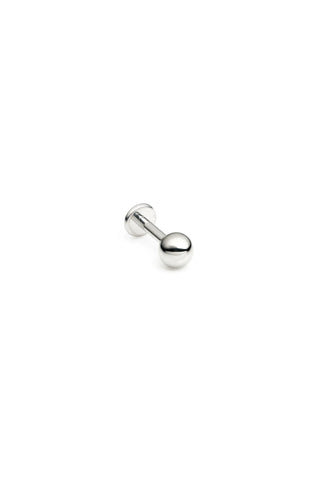 Titanium Plain Ball Flat Back Stud Earring