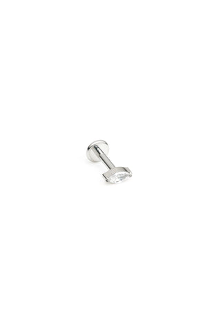 Titanium Marquise Gem Flat Back Stud Earring