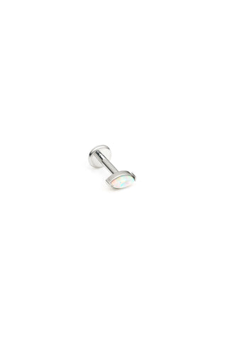 Titanium Marquise Opal Flat Back Stud Earring