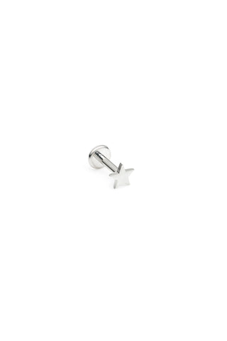 Titanium Star Flat Back Stud Earring