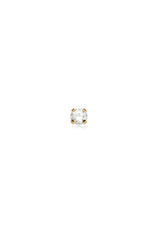 Gold Titanium Jewelled Flat Back Stud Earring