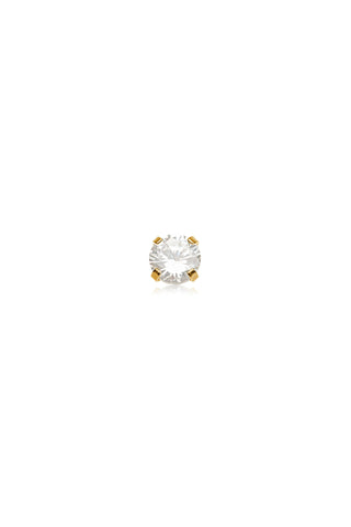 Gold Titanium Jewelled Flat Back Stud Earring