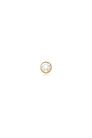 Gold Titanium Jewelled Disc Flat Back Stud Earring