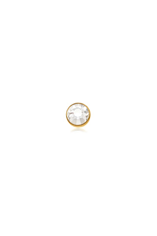 Gold Titanium Jewelled Disc Flat Back Stud Earring
