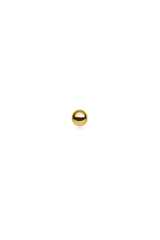 Gold Titanium Plain Ball Flat Back Stud Earring