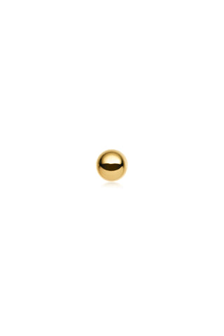 Gold Titanium Plain Ball Flat Back Stud Earring