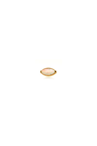 Gold Titanium Marquise Opal Flat Back Stud Earring