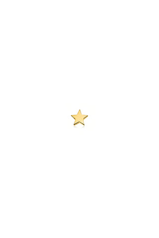 Gold Titanium Star Flat Back Stud Earring
