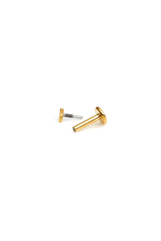Gold Titanium Star Flat Back Stud Earring
