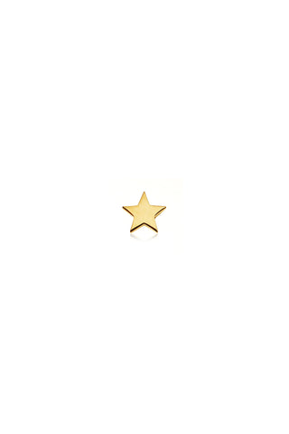 Gold Titanium Star Flat Back Stud Earring