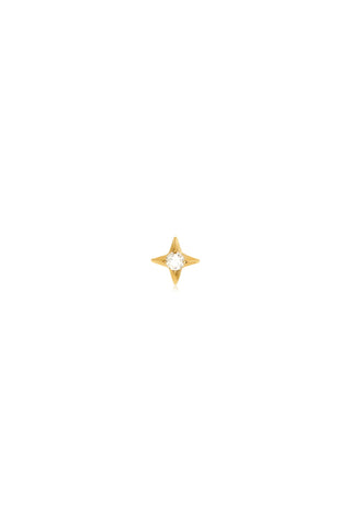 Gold Titanium Jewelled Star Flat Back Stud Earring