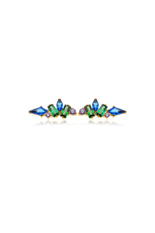Faye Gold Titanium Tanzanite Gem Cluster Flat Back Studs