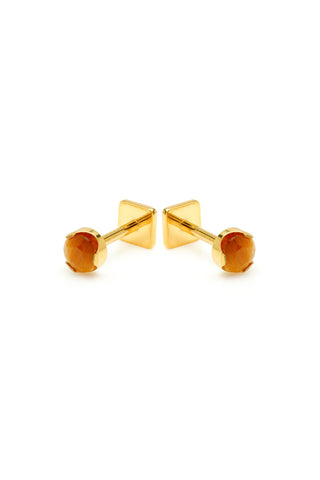 Kira Gold Titanium Tiger's Eye Flat Back Studs