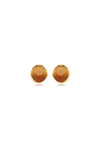 Kira Gold Titanium Tiger's Eye Flat Back Studs
