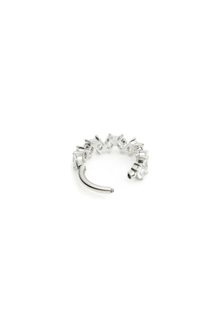 Platinum Titanium Marquise Gem Oval Hinge Ring