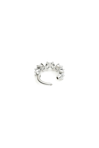 Platinum Titanium Marquise Gem Oval Hinge Ring