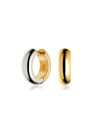 Gold & Platinum Titanium Bold Chunky Hoop Earrings