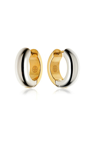 Gold & Platinum Titanium Bold Chunky Hoop Earrings