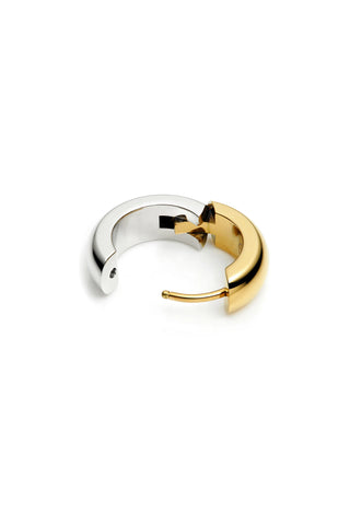 Gold & Platinum Titanium Bold Chunky Hoop Earrings