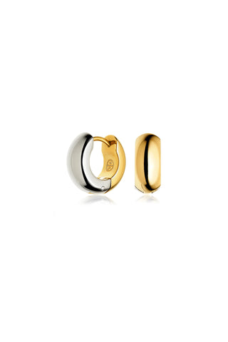 Gold & Platinum Titanium Bold Chunky Hoop Earrings
