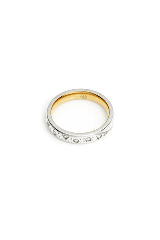Gold & Platinum Mixed Metal Titanium Multi-Gemstone Ring