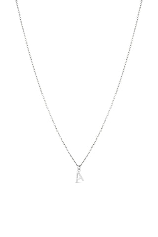 Platinum Titanium Letter Charm Necklace
