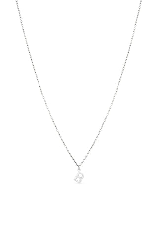 Platinum Titanium Letter Charm Necklace
