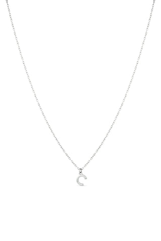 Platinum Titanium Letter Charm Necklace