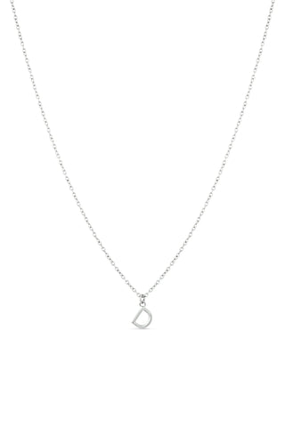 Platinum Titanium Letter Charm Necklace