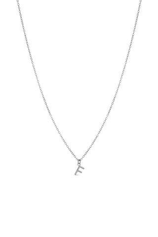 Platinum Titanium Letter Charm Necklace